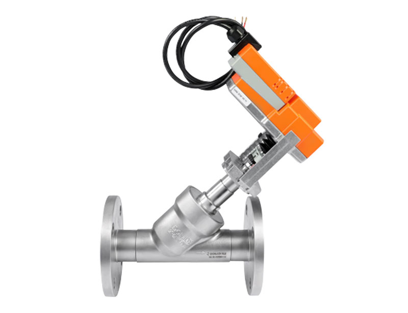 Electric angle seat valve