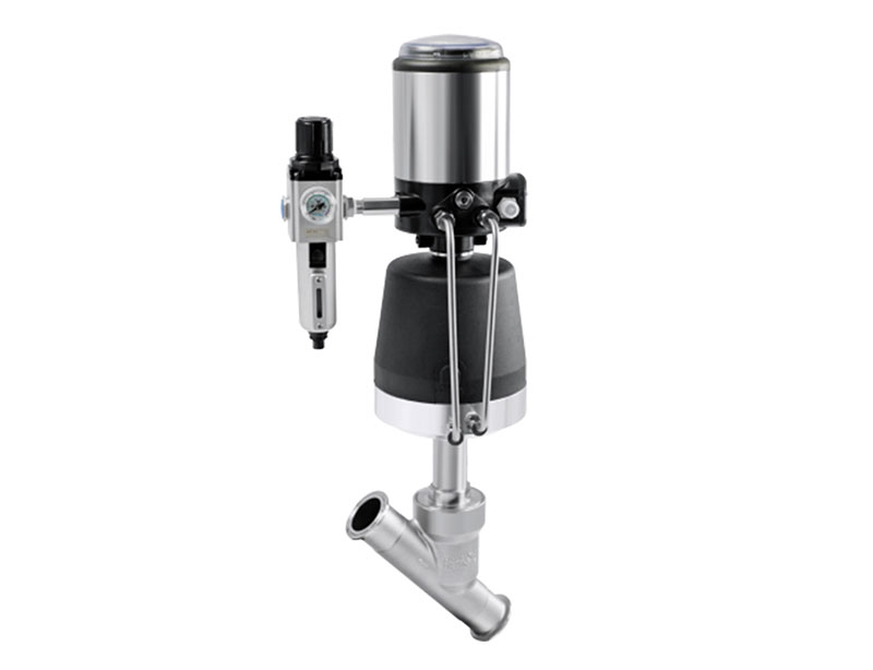 Self controlled angle seat valve