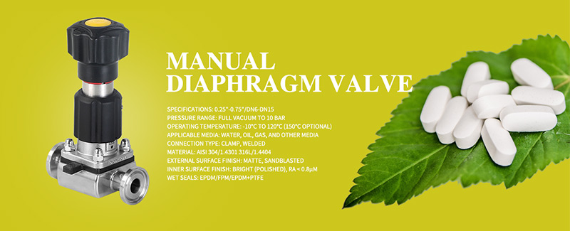Mini sanitary manual diaphragm valve with safe lock function