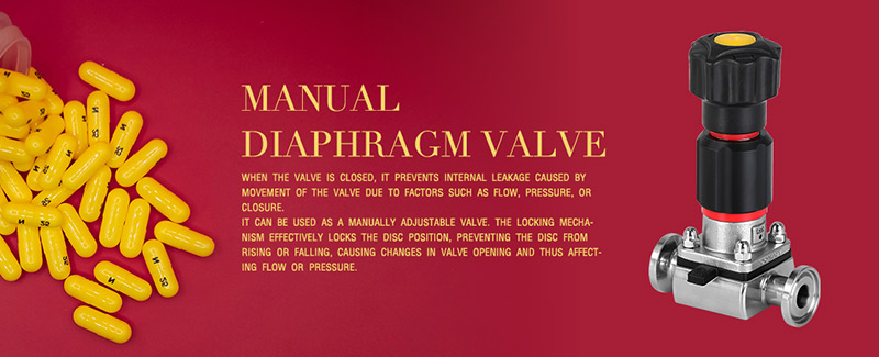 Mini sanitary manual diaphragm valve with safe lock function