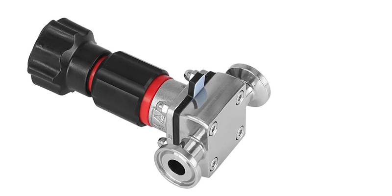 Mini sanitary manual diaphragm valve with safe lock function